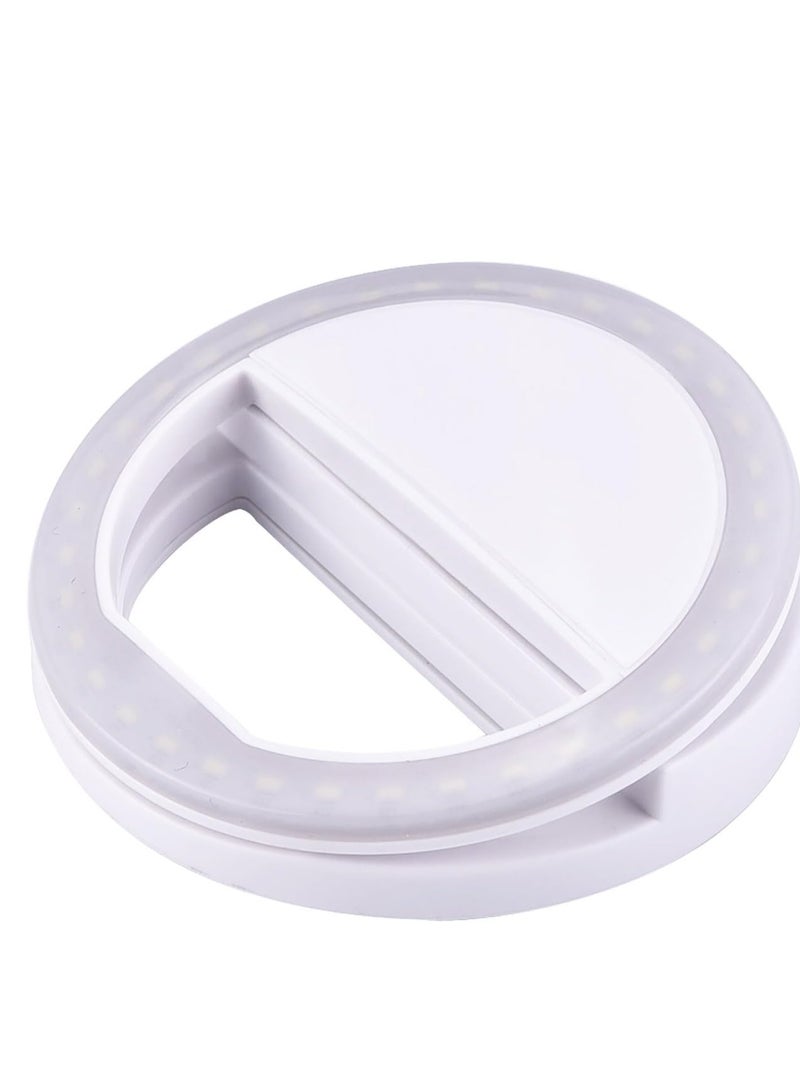 SYOSI Selfie Ring Light Clip-on LED Camera Rechargeable 36 Fill- 3-Level Adjustable Brightness On-Camera Video Night for iPhone  - Image 1