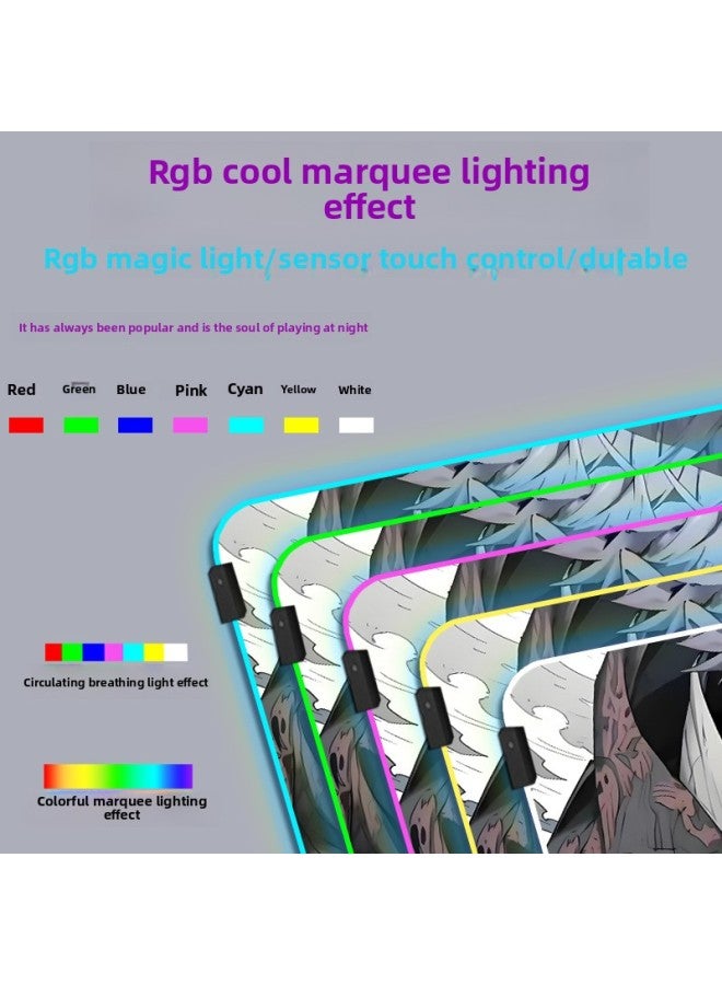 Spell Back To War Secondary Animation Mouse Pad Five Enlightenment Luminous RGB Peripheral Game Pad Computer E-sports Table Pad-Colour:250X350X3mm-Pattern:Spell Return -9  - Image 4