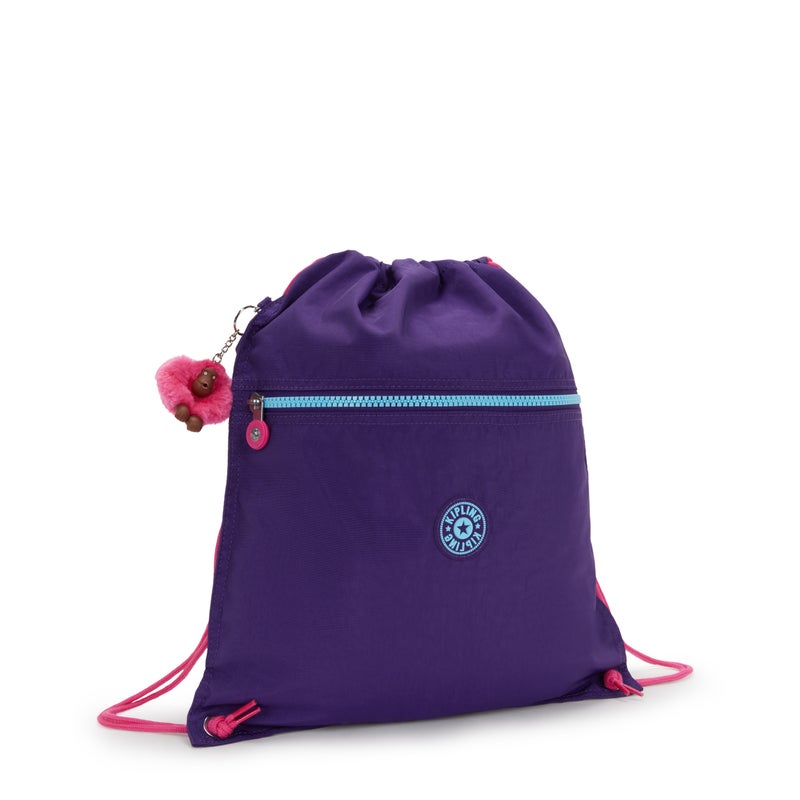 kipling SuperTaboo Kids Medium School/Gym/Swim/Drawstring Bag, Water Repellent, 15L, 0.24kg VIP Purple - Image 3