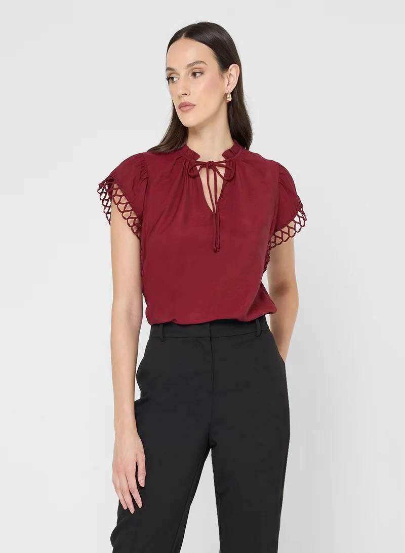 VERO MODA Vmflavia V-Neck Short Sleeve Top
