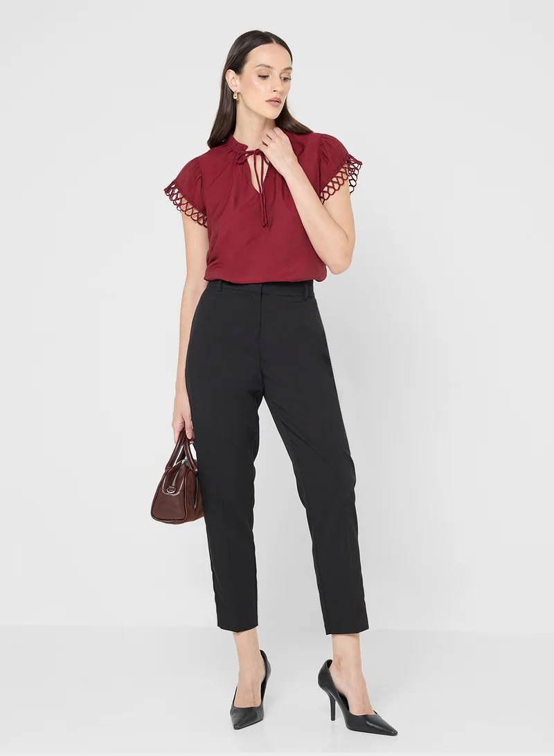 VERO MODA  Vmflavia V-Neck Short Sleeve Top for Women | Best Price UAE