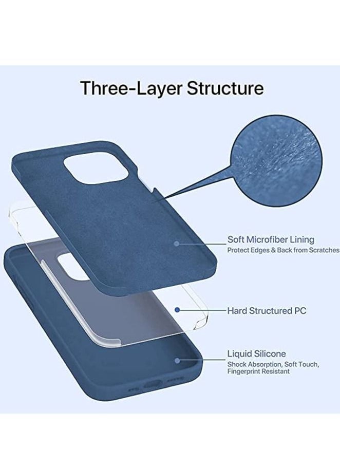 iPhone 13 Pro Max Case Cover 6.7 inch, with Soft Microfiber Lining,Anti-Scratch Slim Cover for iPhone 13 Pro Max Cover Case(Dark Blue)