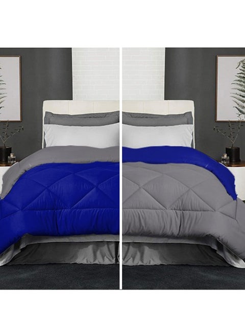 Double Face Quilt, Grey/Blue