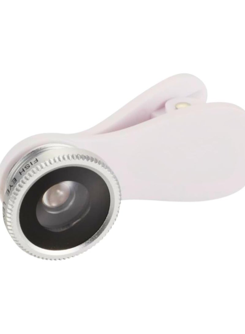 مجموعة عدسات كاميرا الهاتف الخلوي 3 في 1، عين السمكة، زاوية واسعة، عدسة ماكرو، مشبك على الهاتف الذكي وعدسة الكاميرا للسفر والصور والمناظر الطبيعية، بصريات للتصوير الفوتوغرافي المذهل (ابيض وفضي) - Image 1