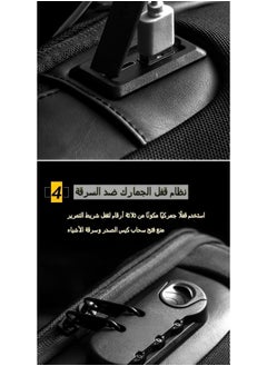 REOCLE Men's Crossbody Sling Bag Chest Bag with USB Charging Port & Anti-scratch Fabric & Heavy Rain Grade Waterproof & Smooth Zipper Anti-theft Lock Sling Bag for Workout Travelling  - Image 5