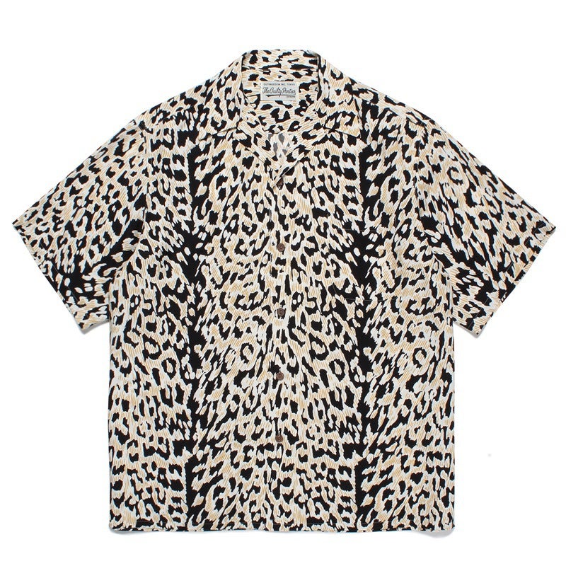 Wackomaria 23Ss New Leopard Open Shirt Gradient Leopard Print Hawaiian Short Sleeve Shirt - Image 4