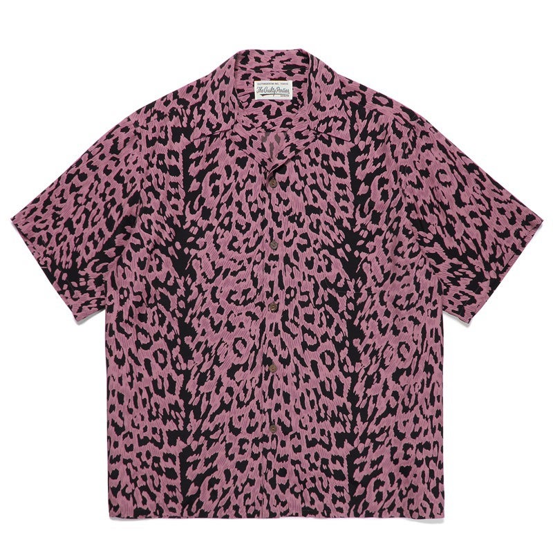 Wackomaria 23Ss New Leopard Open Shirt Gradient Leopard Print Hawaiian Short Sleeve Shirt - Image 5