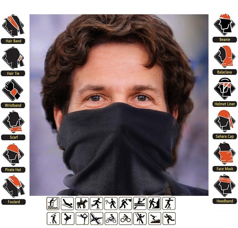HCMY 9 Pack Neck Gaiter Camouflage Multifunctional Magic Scarf Headwear Bandana Balaclavas Tube UV Face Mask - Image 4