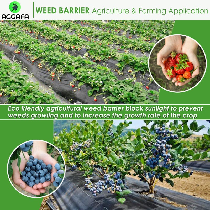 AGGAFA 100% Virgin Material. Premium Heavy Duty Weed Barrier Fabric for Landscaping, Farming, Gardening and Agriculture. Durable Woven Landscape Fabric (2FT X 30FT) - Image 5