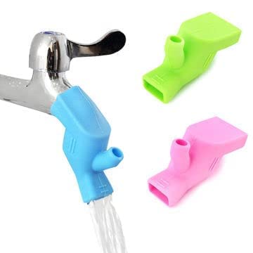 diksharth Pack of 2 Elastic Water Tap Holder Faucet Extender for Hands Washing Tool Dual Purpose Silicone Gel Water Tap Extension Tooth Wash Room Sink Washing Device Multi Color - Image 1