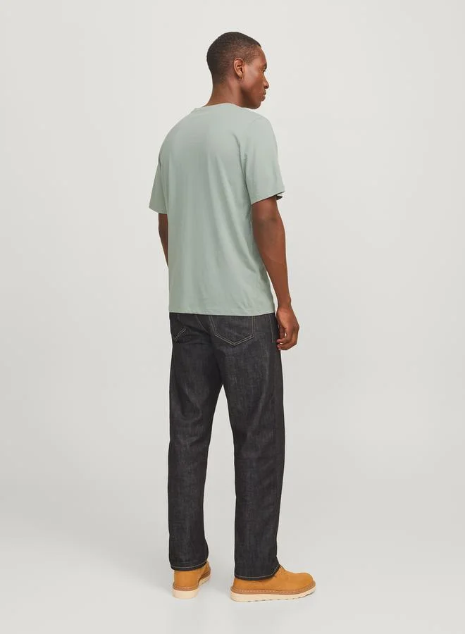 JACK & JONES Logo Print Crew Neck Regular Fit T-Shirt