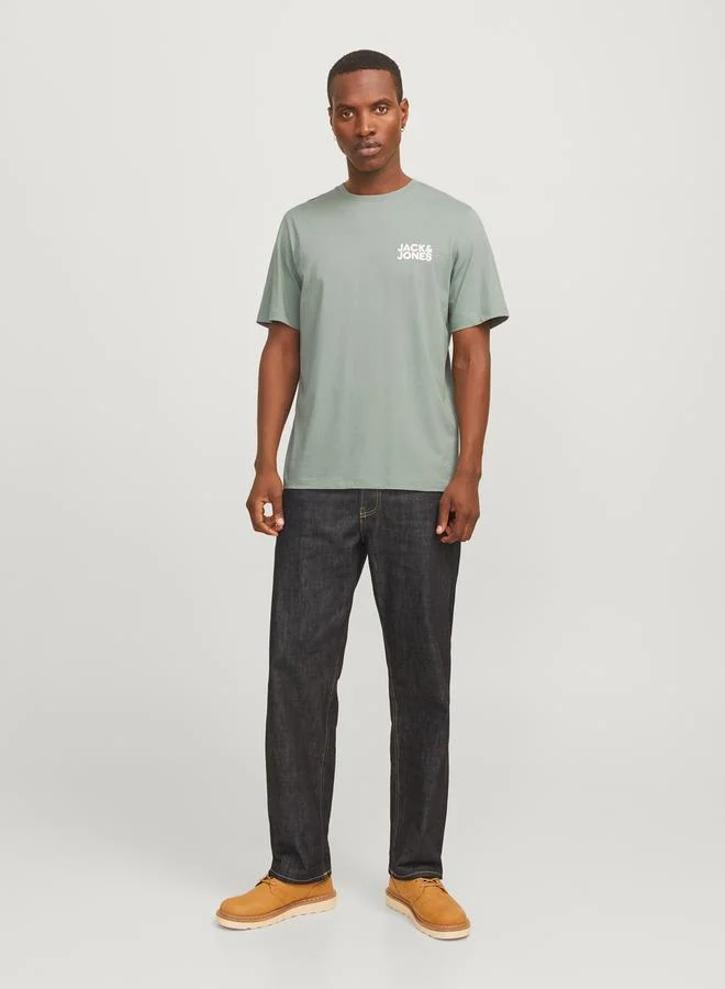 JACK & JONES Logo Print Crew Neck Regular Fit T-Shirt