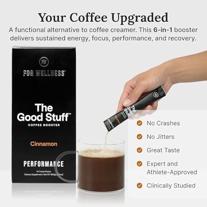 For Wellness The Good Stuff Performance – Coffee Booster | Collagen + MCT Powder Supplement with L-Theanine and Antioxidants for Jitter-Free Energy & Stamina | Non-Dairy, Keto-Friendly, 14 Servings - Image 2