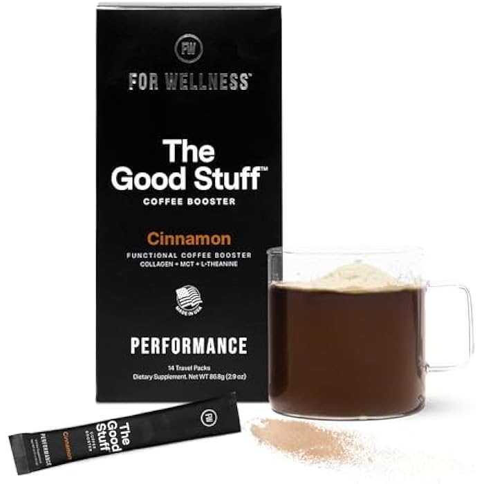 For Wellness The Good Stuff Performance – Coffee Booster | Collagen + MCT Powder Supplement with L-Theanine and Antioxidants for Jitter-Free Energy & Stamina | Non-Dairy, Keto-Friendly, 14 Servings - Image 1