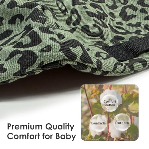Shiaon Baby Sling Carrier Newborn to Toddler, Adjustable Toddler Carrier Sling Baby Carrier Toddlers Sling Carriers Hip Carriers for 8-40lbs, Green Leopard Print - Image 2