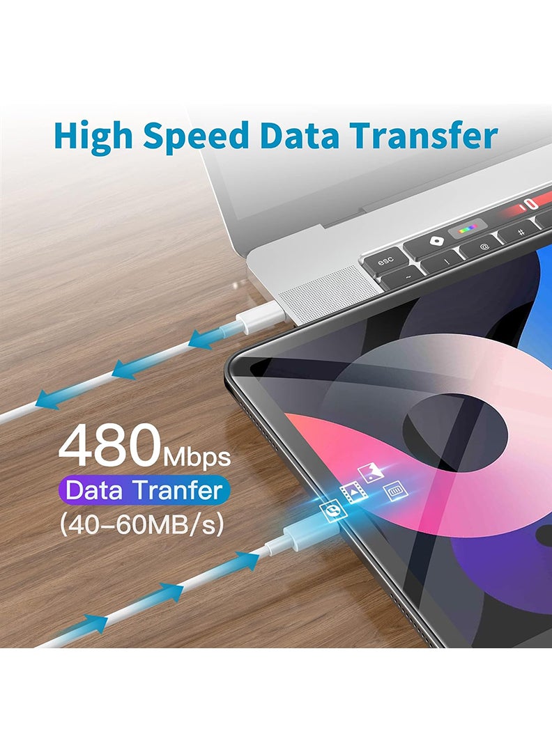 Theodor Pack of 2 USB-C To USB-C Fast Charging And Data Syncing Cable - USB C-C Fast Charger Cord (2-Meter)-White - Image 4