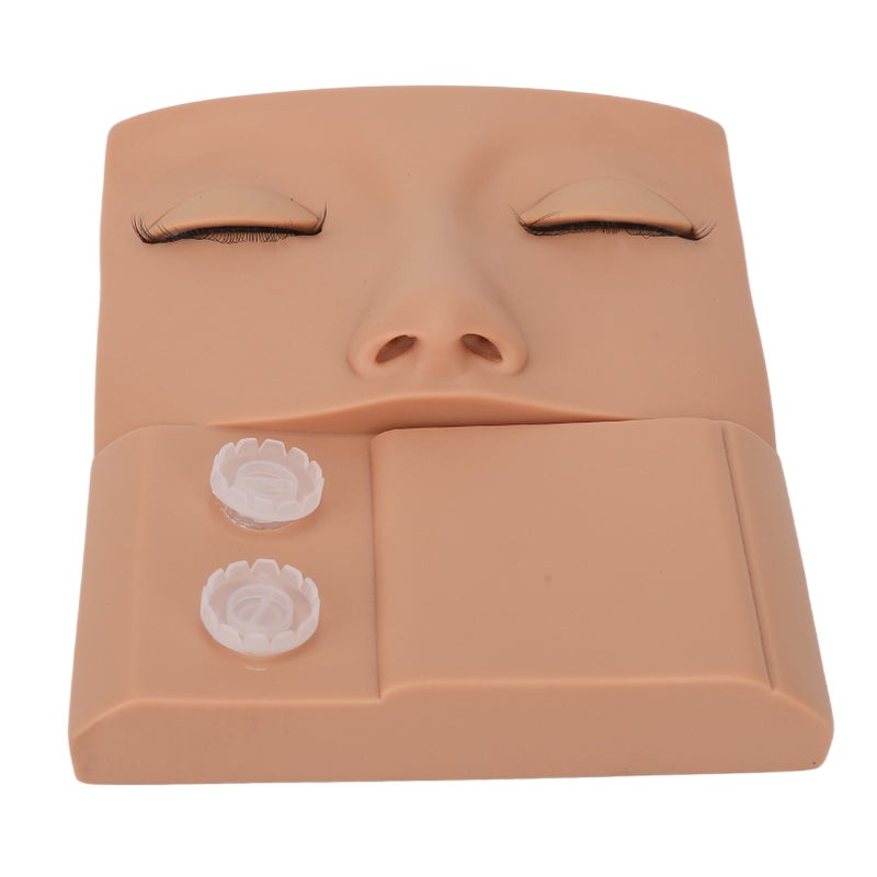 Lash Mannequin Head Replaceable Eyelid Eyelash Extension Practice Makeup Training PVC Skin Color - Image 5