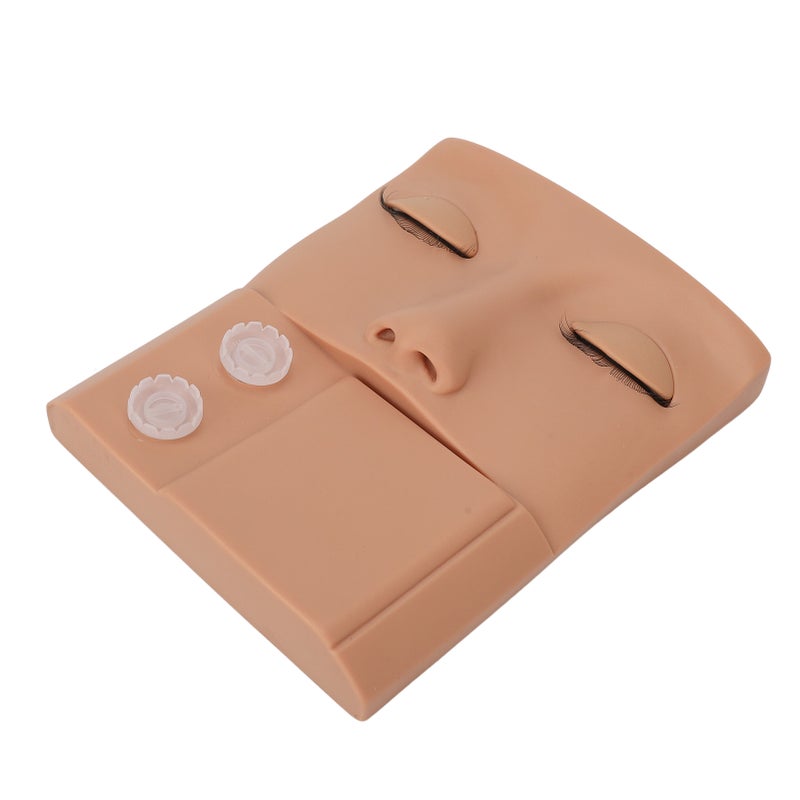 Lash Mannequin Head Replaceable Eyelid Eyelash Extension Practice Makeup Training PVC Skin Color - Image 2