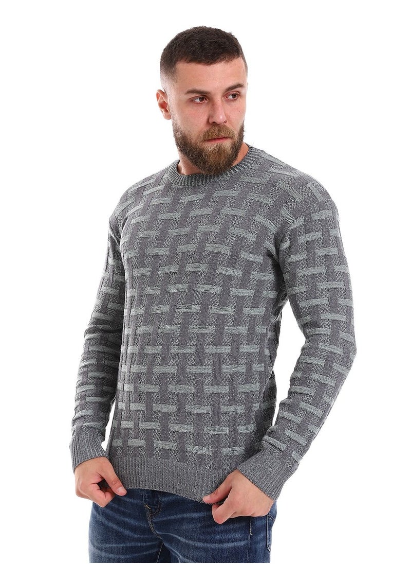 Caesar - Wool Mens Pullover With Multi Design - Image 1