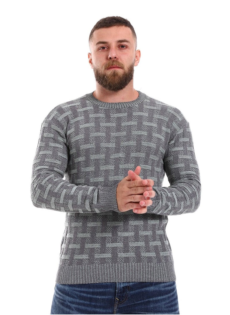Caesar - Wool Mens Pullover With Multi Design - Image 1