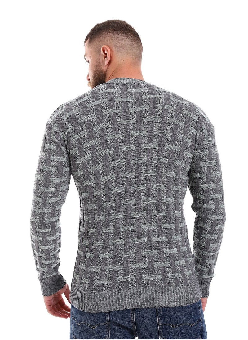 Caesar - Wool Mens Pullover With Multi Design - Image 1