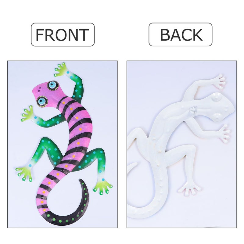 2pcs Wrought Iron Wall Decoration Metal Lizard Pendant Ornament for - Image 4