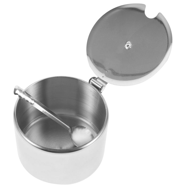 🍳 وعاء مع غطاء وملعقة من الفولاذ المقاوم للصدأ متين مثالي لعدادات المطبخ - Image 5