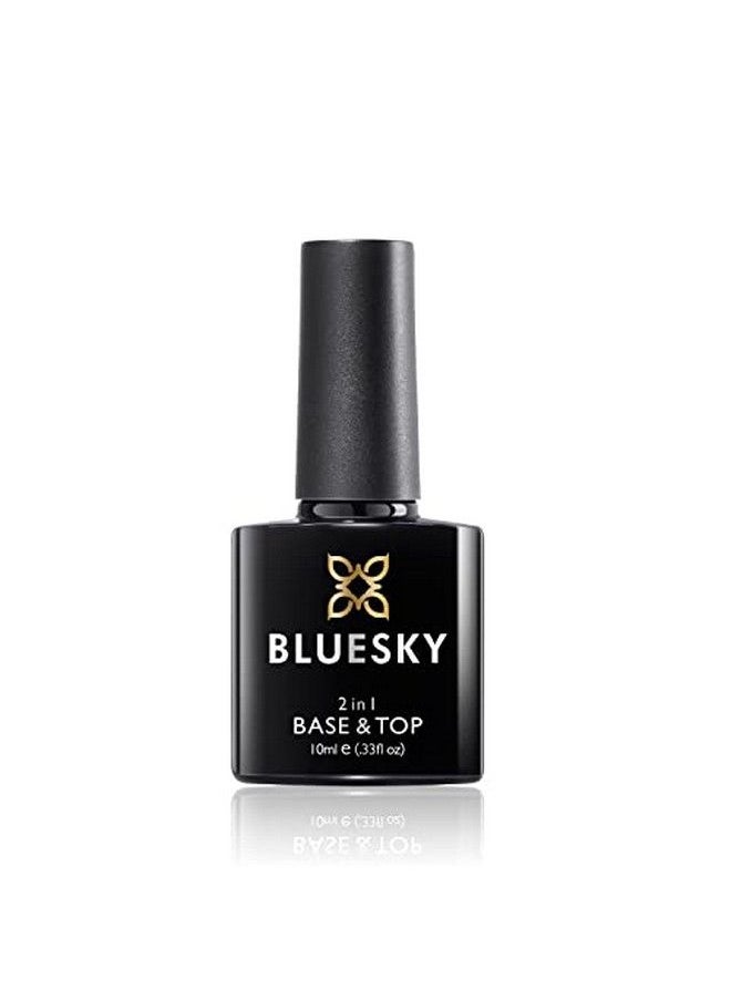 Bluesky Top And Base Coat 2 In 1 Long Lasting Shiny High Gloss Finish Cures Under Led Uv Lamp 10Ml  - Image 1