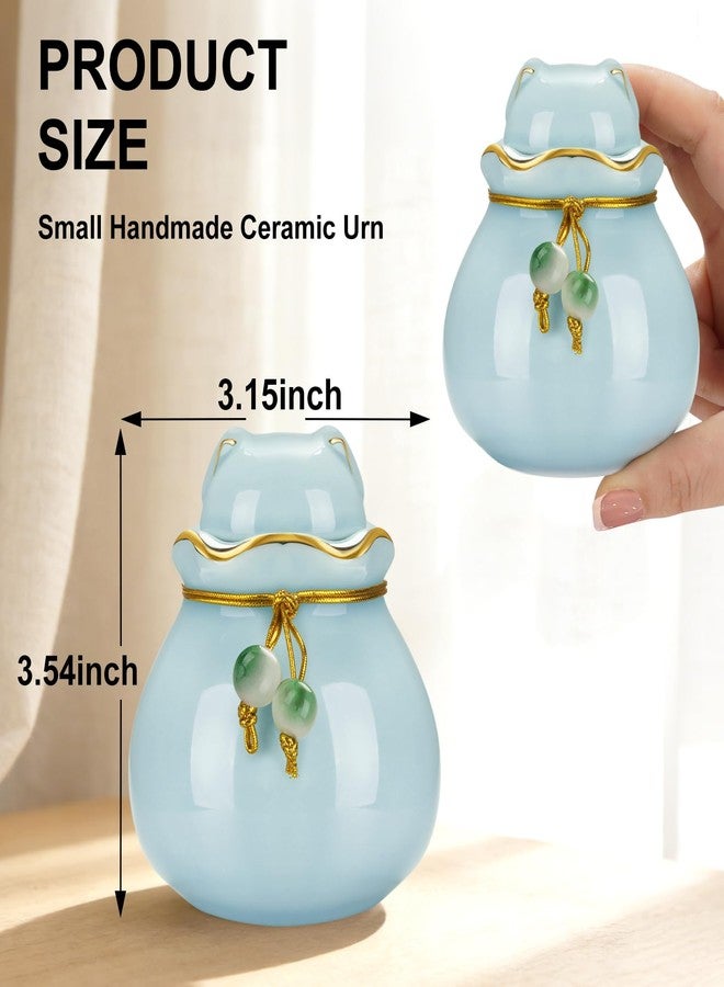XIUDA Small Urn for Dog and Cat Ashes Memorial Ceramic Cremation Urn Mini Decorative Keepsake Urn for Pet Ashes - Image 2