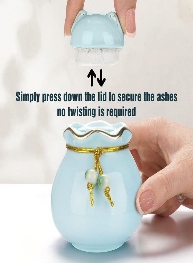 XIUDA Small Urn for Dog and Cat Ashes Memorial Ceramic Cremation Urn Mini Decorative Keepsake Urn for Pet Ashes - Image 4