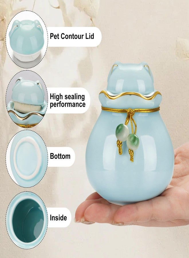 XIUDA Small Urn for Dog and Cat Ashes Memorial Ceramic Cremation Urn Mini Decorative Keepsake Urn for Pet Ashes - Image 3