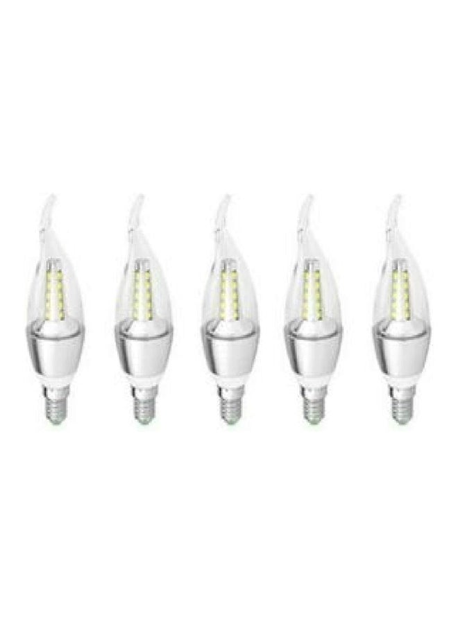 5 LED Bulbs  5 Watt  White Lighting For Chandeliers And Acrylics