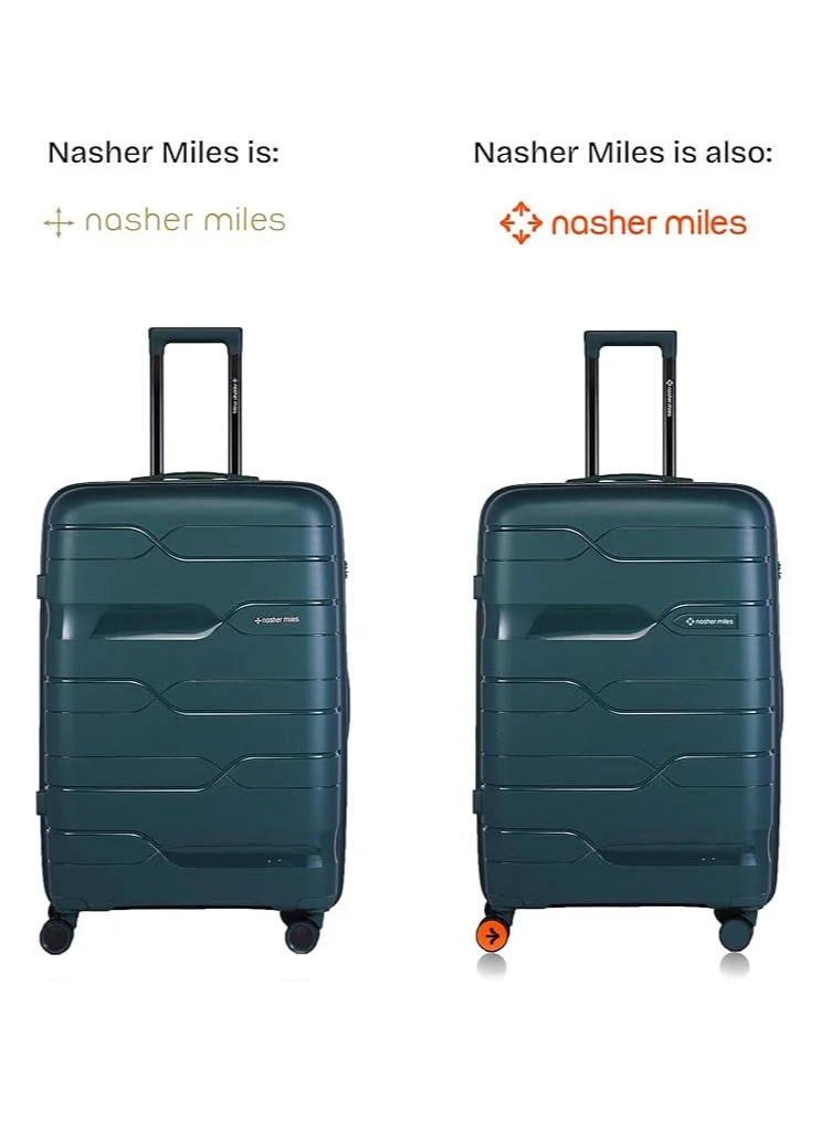 nasher miles Nasher Miles Paris Hard-Sided Polypropylene Check-in Luggage 28 inch | 75cm | 8 Wheels Large Trolley Bag for Travel | Suitcase (Dark Green)