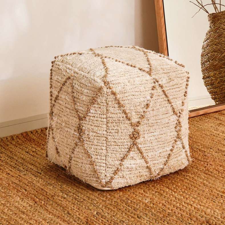 Pan Home Natural Pouf for Home Decor