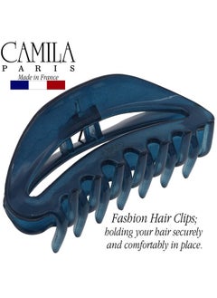 CAMILA Paris Cp3125 French Hair Clip For Women, Blue, Girls Hair Claw Clip Jaw Fashion Durable And Styling Hair Accessories For Women, Luxury Ladies Strong Hold No Slip Grip Clamp, Made In France  - Image 2