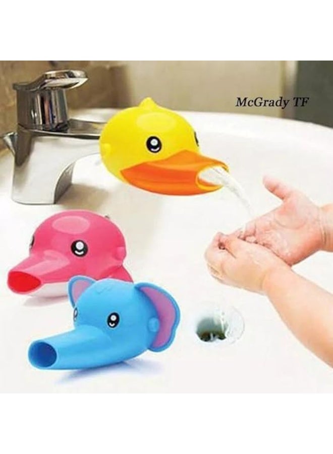 One-piece bathtub faucet extender featuring various cartoon designs and shapes for children. - Image 2