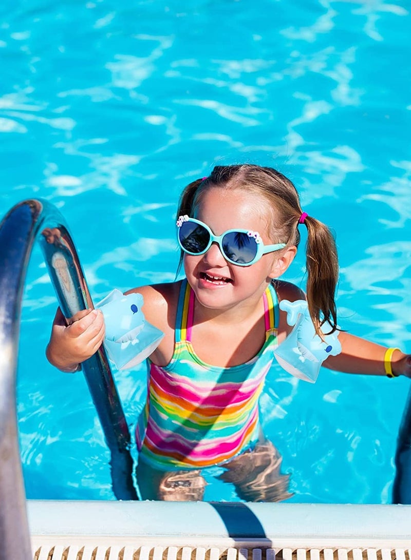 Zikra Inflatable Armbands for Kids, Pool Arm Floatie Sleeves Floater Tube Water Wings Swimming Armlets for Children Kids learning Swimming Up to 55 lbs Whale Blue - Image 2