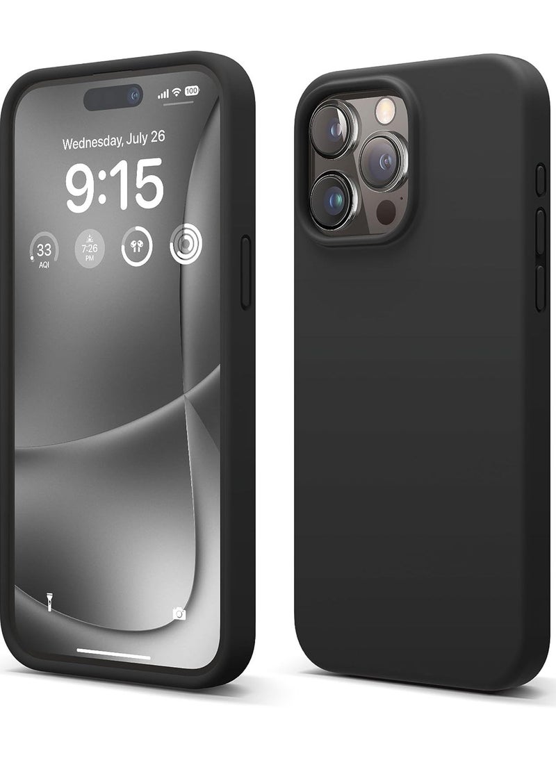 Delivus Iphone Silicone Case - Silky Soft Touch with Military Grade Drop Protection - Anti-Scratch Microfiber Lining - Shockproof Protective Phone Case Slim Thin Cover (Iphone 15 Pro, Black) - Image 1