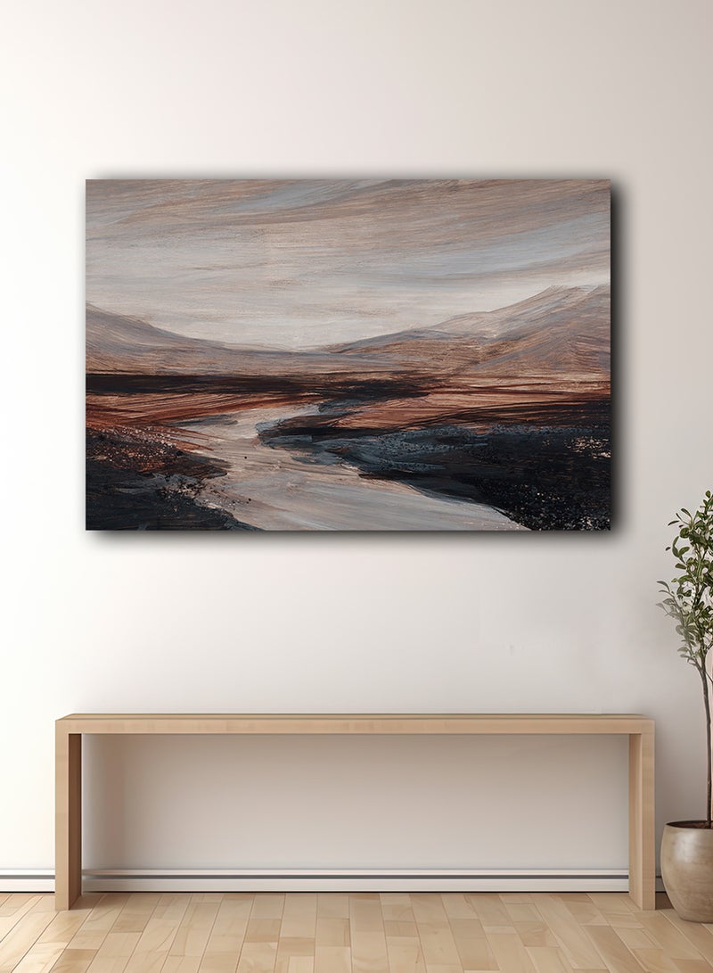 LOWHA Canvas Wall Art Stretched Over Wooden Frame with Mountains Painting - Image 2