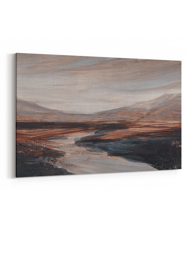 LOWHA Canvas Wall Art Stretched Over Wooden Frame with Mountains Painting - Image 4