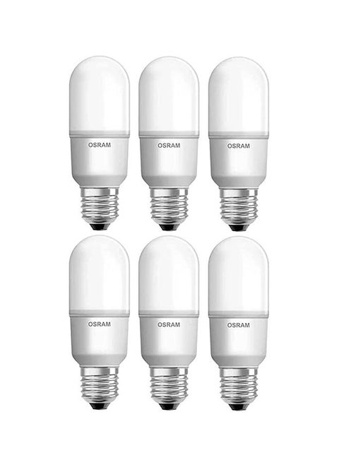 6-Piece E27 9W 4000K Value Stick Daylight Led Bulb