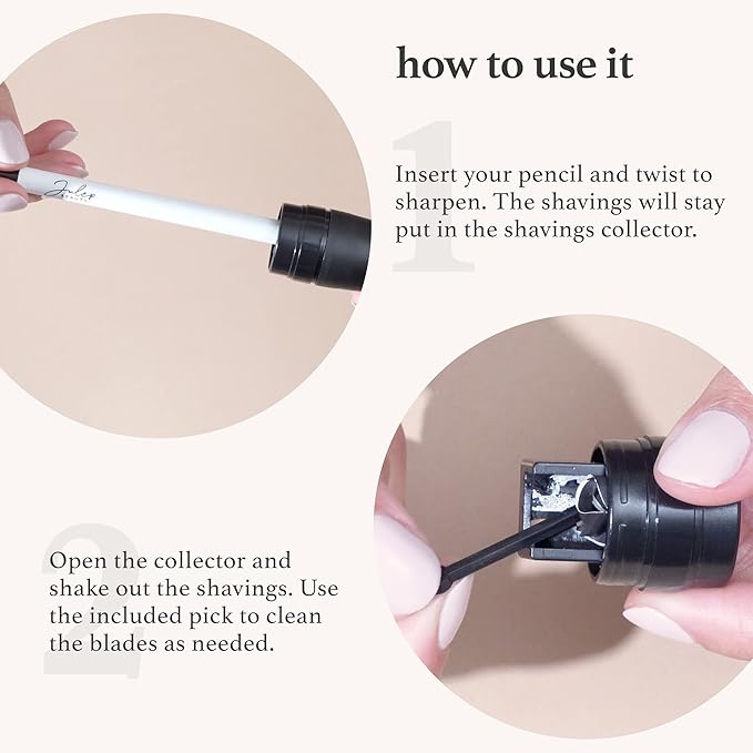 Julep Julep Cosmetic Makeup Pencil Sharpener Eyeliner Lip Liner and Eyebrow Pencils Compact Travel Friendly Easy to Clean Universal Sharpener for Wood and Plastic Pencils German Made Steel - Image 2