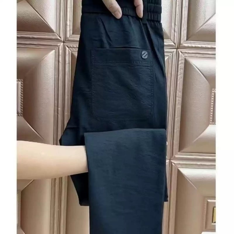 بيع تصفية بنطلون كتان غير رسمي للرجال صيف 2025 بنطلونات جديدة للرجال صيف رقيقة من القطن والكتان بنطلونات تسعة أعشار - Image 5