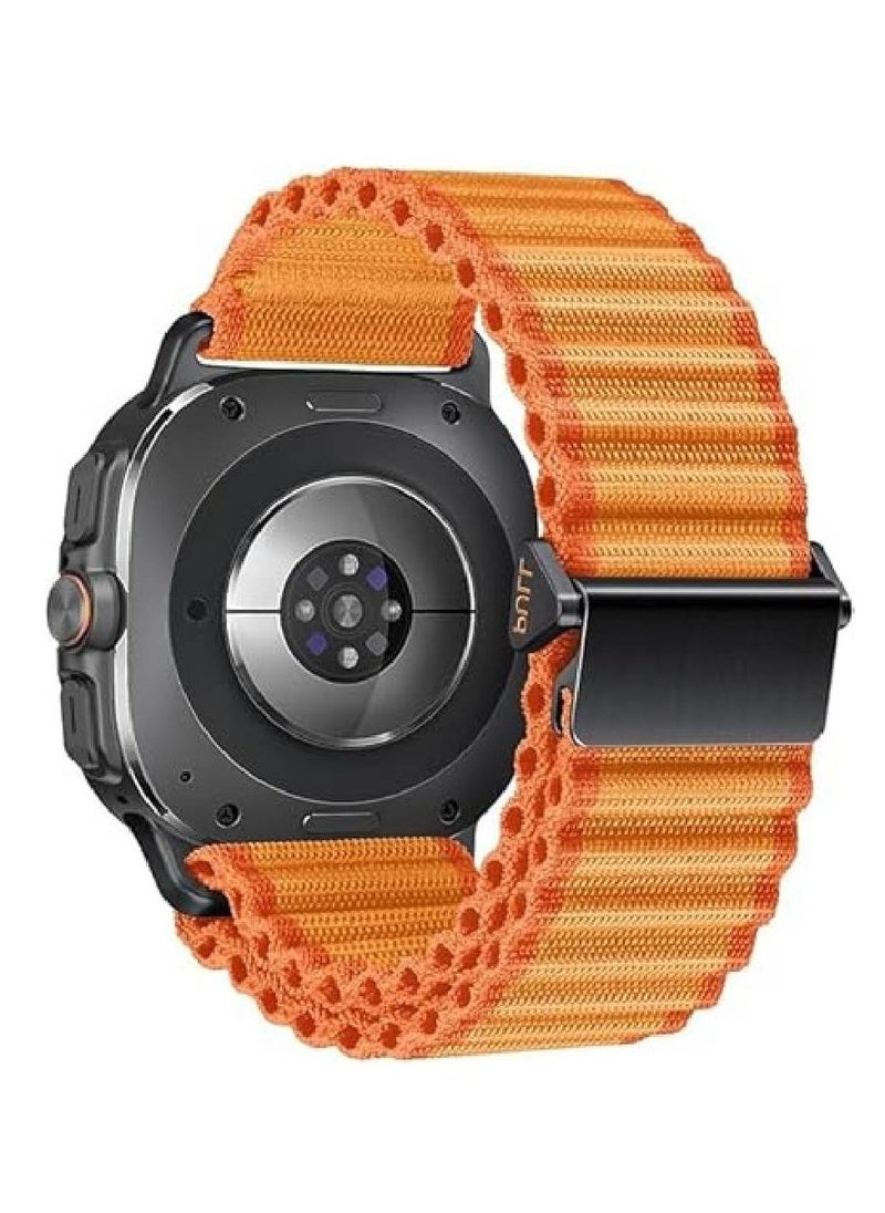 Beauenty Tracker Band for Samsung Galaxy Watch Ultra 47mm - Lightweight Breathable Soft Nylon Sport Strap for Men  Women - Orange - Image 1