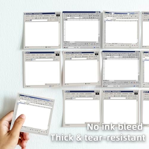 RAINBAM Retro Interfaces 4Pads/200 Sheets 3x3in Sticky Notes Set, Vintage Memo Pads with High-Adhesive, Reusable Tearable Post it Notes for Journal Planners Office School Home, Bulk Stationery Gift - Image 4
