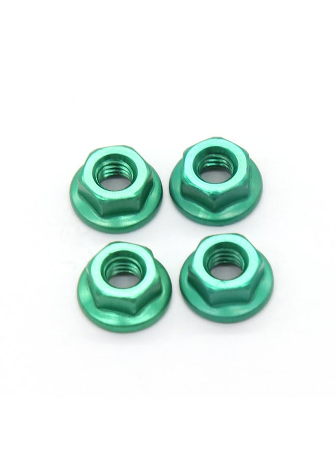 1/10 Model Car Modified Aluminum Alloy Flange Nut M4 Anti-Loosening Nut Anti-Slip Pattern