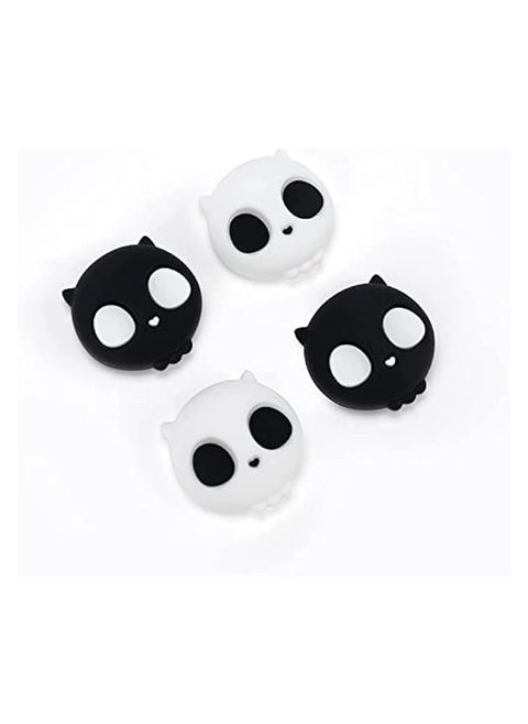 Cute Halloween Silicone Skull Joycon Thumb Grip Caps, Joystick Cover Compatible with Steam Deck Only,4PCS (White & Black)
