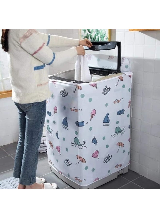 Happy Home Washing Machine Cover, PVEA Fully Automatic Washing Machine Cover, Top Load Dryer Cover, Sun Protection Waterproof Dustproof Case with Smooth Zipper for Laundry, Kitchen and Home - Image 5