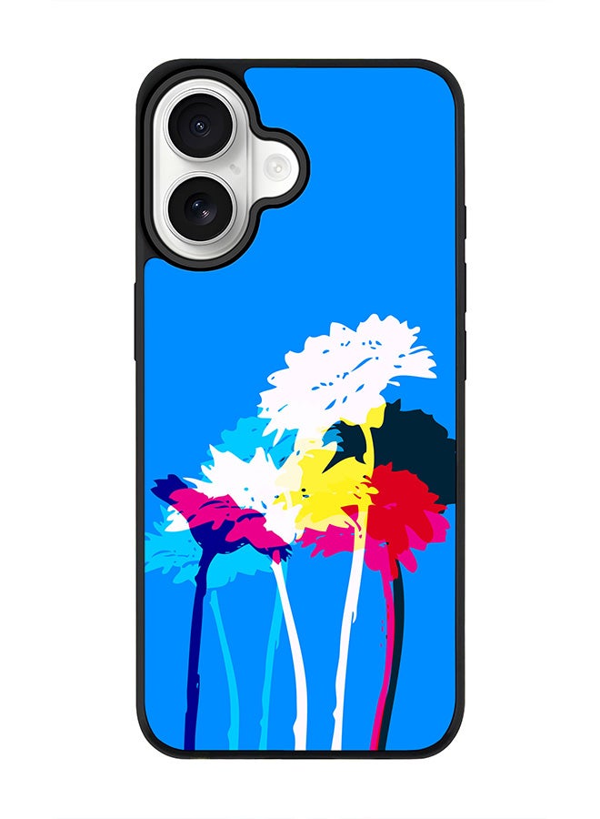 Stylizedd iPhone 17 Case, [Compatible with MagSafe] Slim Magnetic cover Phone Case iPhone 17 -Bleeding Flowers (Blue) - Image 1