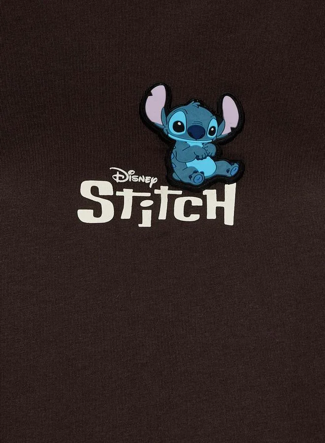 SP Characters Cotton T shirt with Stitch Applique Detail
